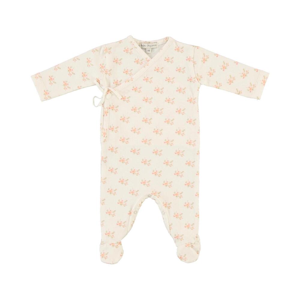 NEW BEBE ORGANIC girl's aurele wrap footie in meadow
